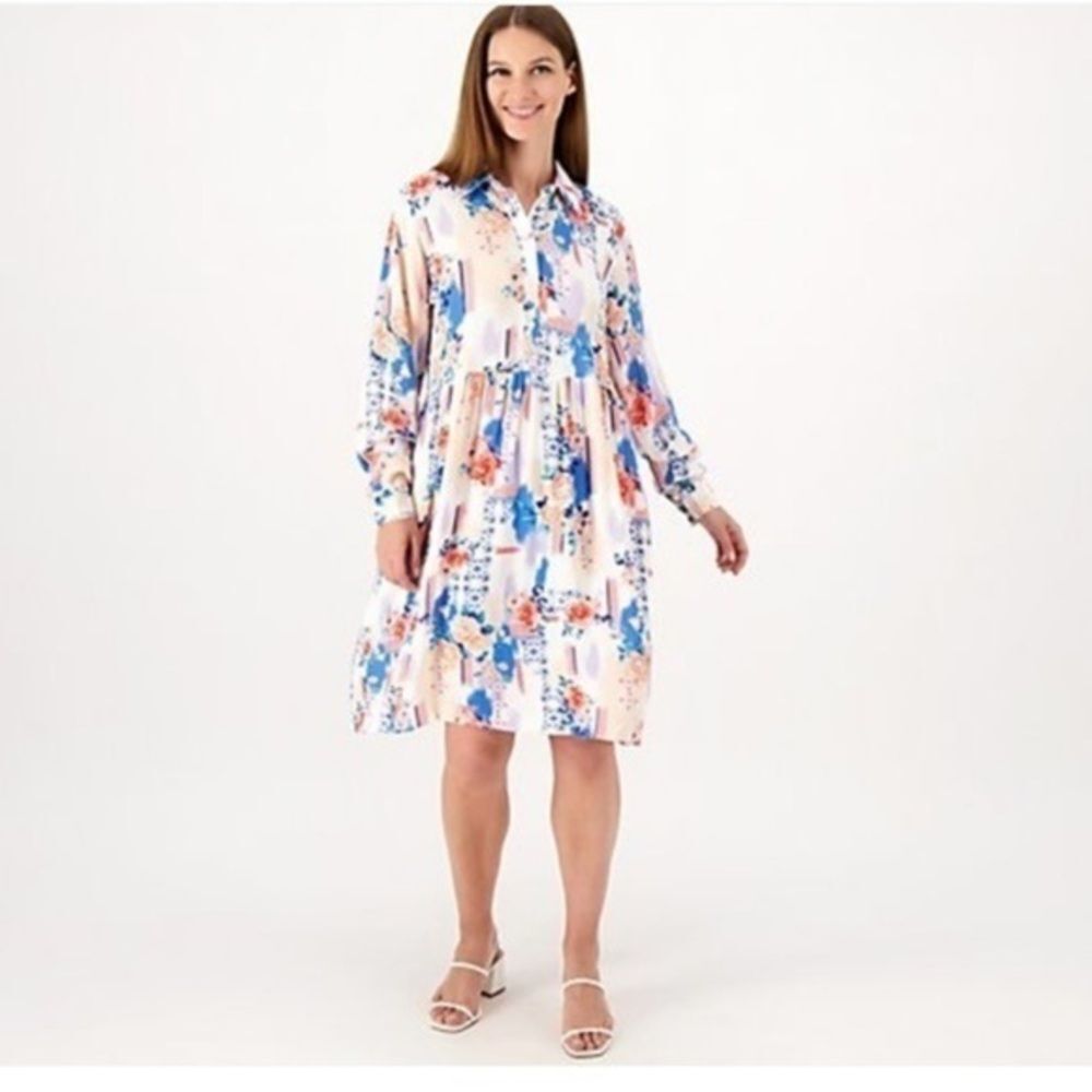 Tolani Collection Women’s Dress sz XXS Woven Floral Shirt Style NWOT # bag 60